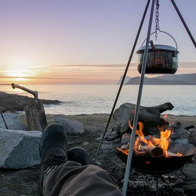 Tromsø: Sole di mezzanotte con fuoco da campo con gufo errante | voooya