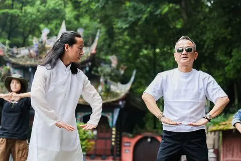 Qing Cheng-fjellet Taichi-klassen og tesmaking