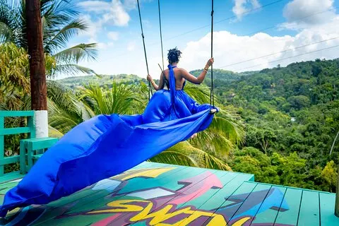 Jamaica Swing Drone Sesión de fotos con vestido Almuerzo y transporte